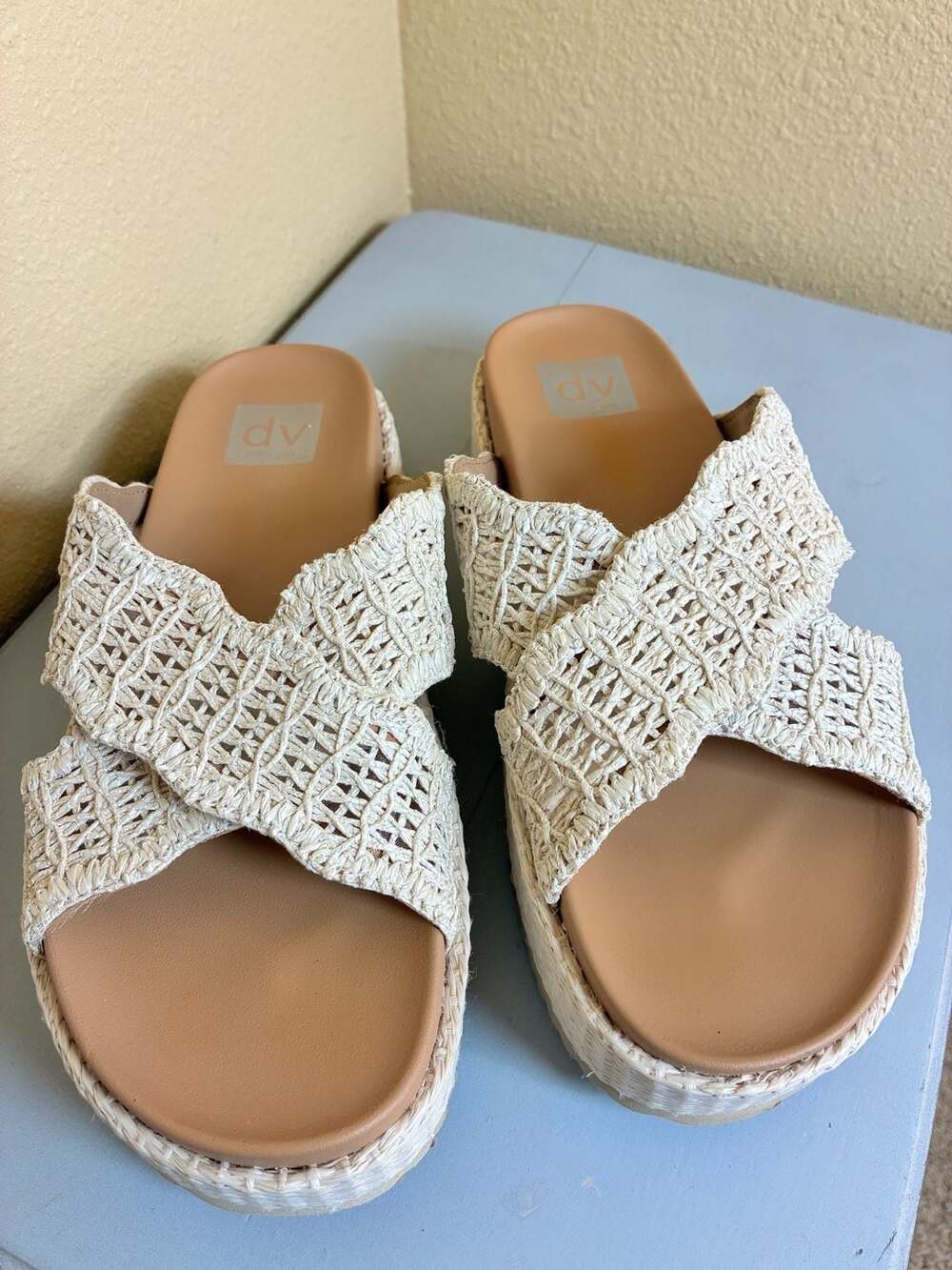DV by Dolce Vita Sugar Crochet Woven Platform Sandals size 8.5